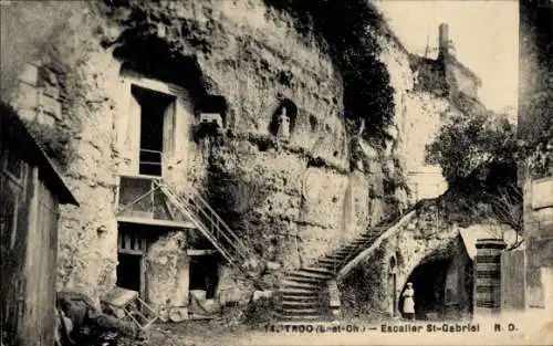 Ak Troo Loir et Cher, Escalier St-Gabriel