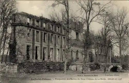 Ak La Ferté Vidame Eure et Loir, Vieux Chateau de la Borde, Ruines