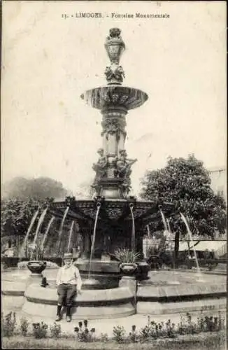 Ak Limoges Haute Vienne, Fontaine Monumentale