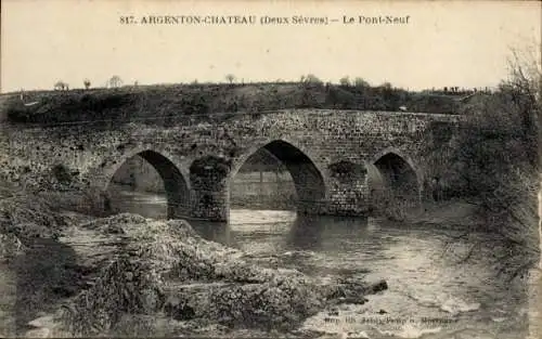 Ak Argenton Chateau Deux Sèvres, Le Pont-Neuf