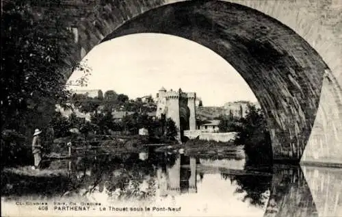 Ak Parthenay Deux Sèvres, Le Thouet sous le Pont-Neuf