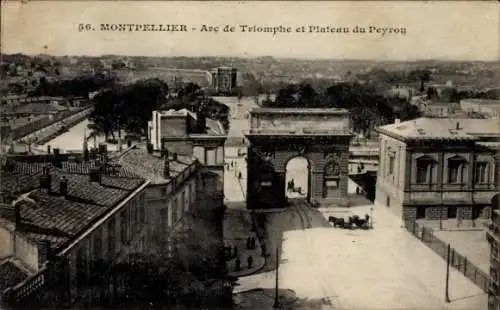 Ak Montpellier Hérault, Arc de Triomphe, Plateau du Peyrou