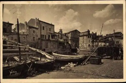 Ak Martigues Bouches du Rhône, Teilansicht, Boote