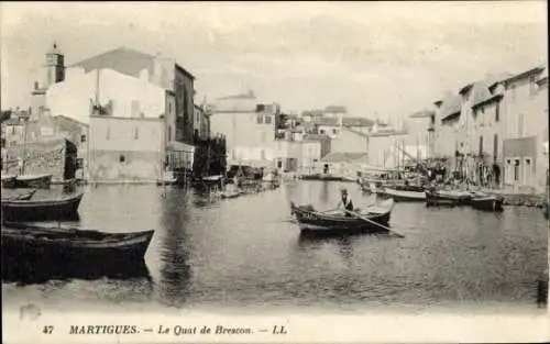 Ak Martigues Bouches du Rhône, Le Quai de Brescon