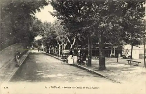 Ak Fouras Charente Maritime, Avenue du Casino, Place Carnot