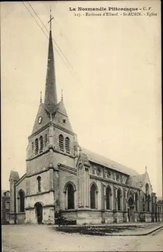 Ak Saint Aubin sur Mer Seine Maritime, Kirche