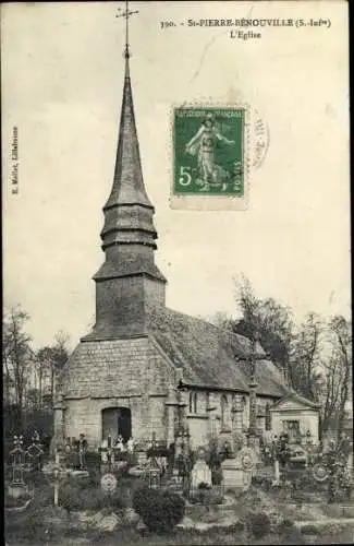 Ak St-Pierre-Benouville Seine-Maritime, Kirche