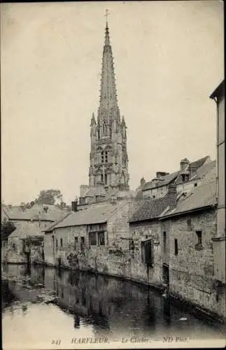 Ak Harfleur Seine-Maritime, le clocher