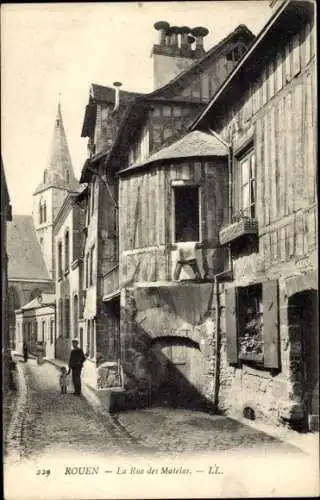 Ak Rouen Seine Maritime, Rue des Matelas