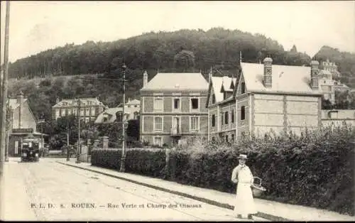 Ak Rouen Seine Maritime, rue Verte et Champ des Osieaux