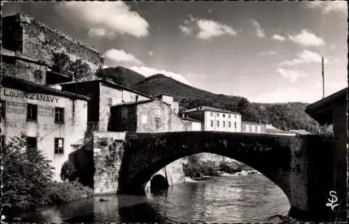 Ak Quillan Aude, alte Brücke