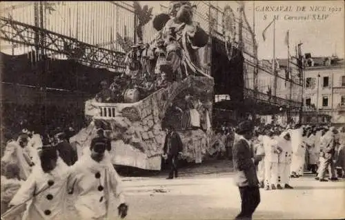 Ak Nice Nizza Alpes Maritimes, Karneval 1921, S.M. Carnaval XLIV