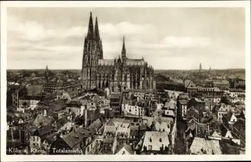 Ak Köln am Rhein, Totalansicht, Dom