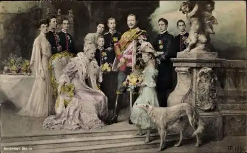 Künstler Ak Keller, Ferdinand, Deutsches Kaiserhaus unter Kaiser Wilhelm II., Windhund