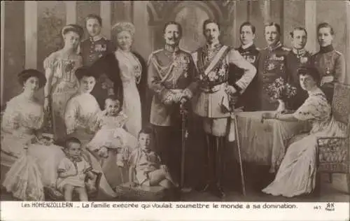 Ak Deutsches Kaiserhaus unter Wilhelm II., Gruppenportrait, Prinzen