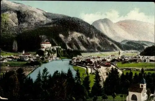 Ak Kufstein in Tirol, Panorama, Kufstein vom Staffing, Kirche