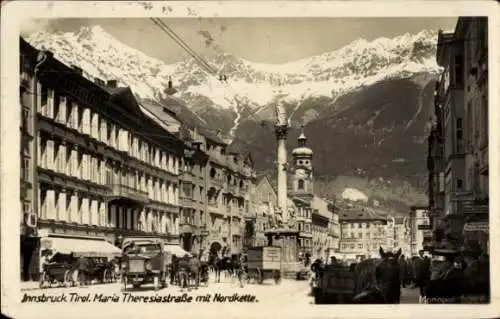 Ak Innsbruck in Tirol, Maria Theresiastraße, Nordkette