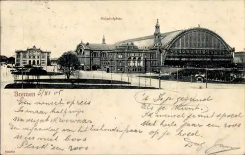 Ak Hansestadt Bremen, Bahnhofsplatz