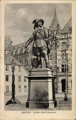 Ak Hansestadt Bremen, Gustav Adolf-Denkmal