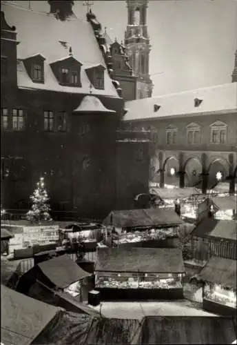 Ak Dresden Altstadt, Striezelmarkt, Stallhof, Gewehrgalerie, Turm, Katholische Hofkirche