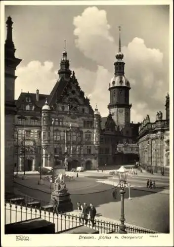 Ak Dresden Altstadt, Schloss und Georgentor