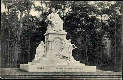 Ak Berlin Tiergarten, Richard Wagner Denkmal