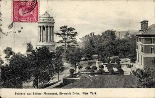 Ak New York City USA, Soldaten- und Matrosendenkmal