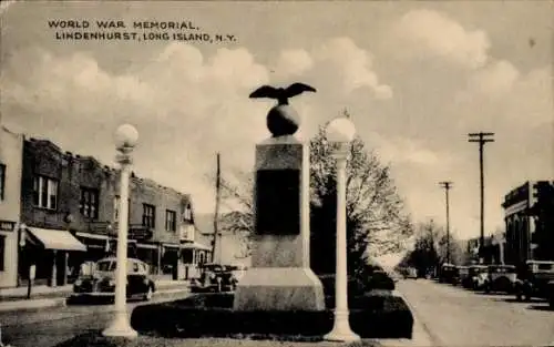 Ak Lindenhurst, Long Island, New York, USA, Weltkriegsdenkmal