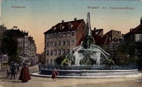 Ak Hannover in Niedersachsen, Brunnen der Flusswasserkunst