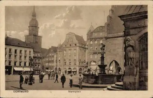 Ak Dortmund im Ruhrgebiet, Marktplatz