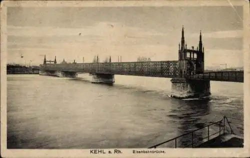 Ak Kehl am Rhein, Eisenbahnbrücke