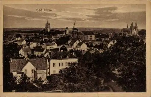 Ak Kleve am Niederrhein, Panorama, Windmühle