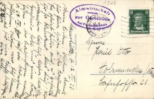 Ak Garmisch Partenkirchen in Oberbayern, Gamshütte, Tracht