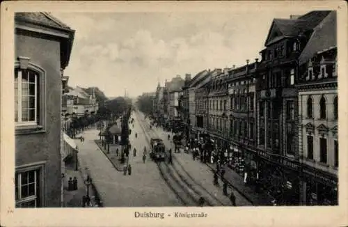 Ak Duisburg im Ruhrgebiet, Königstraße, Straßenbahn