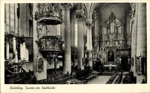 Ak Bückeburg im Kreis Schaumburg, Stadtkirche, Innenansicht