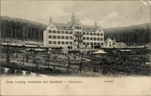 Ak Sandbach Breuberg im Odenwald Hessen, Ernst Ludwig-Heilstätte, Hauptbau