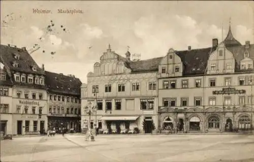 Ak Weimar in Thüringen, Marktplatz