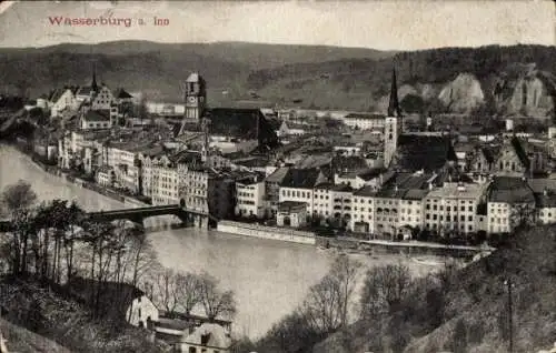 Ak Wasserburg am Inn Oberbayern, Gesamtansicht