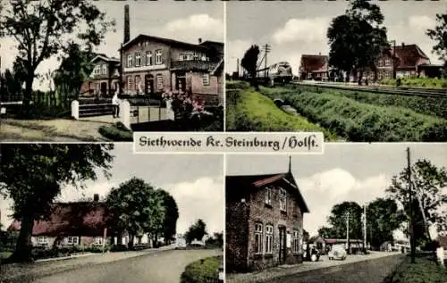 Ak Siethwende Sommerland Schleswig Holstein, Straßenpartien, Eisenbahn