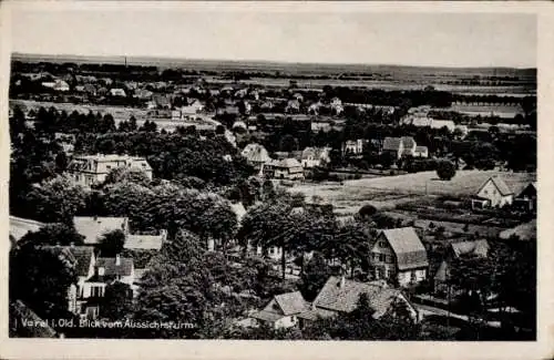 Ak Varel in Oldenburg Jadebusen, Gesamtansicht, Blick vom Aussichtsturm