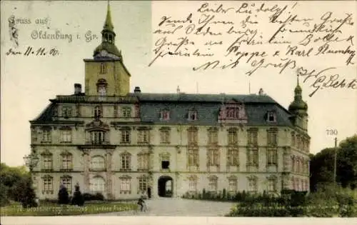 Ak Oldenburg im Großherzogtum Oldenburg, Großherzogliches Schloss, vordere Ansicht