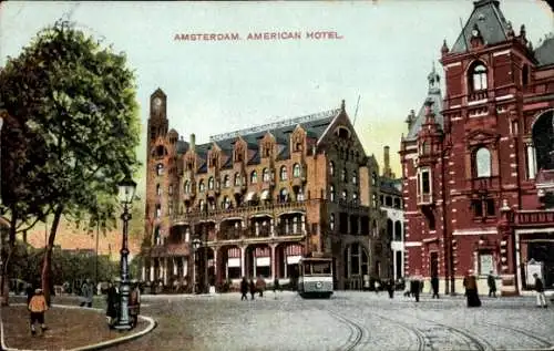 Ak Amsterdam Nordholland Niederlande, Amerikanisches Hotel