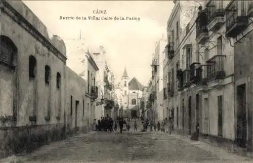 Ak Cádiz Andalucía, Barrio de la Vina, Calle de la Palma