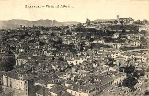 Ak Granada Andalusien Spanien, Blick auf den Albaicin