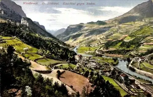 Ak Waidbruck Ponte Gardena Südtirol, Gesamtansicht, Eisacktal