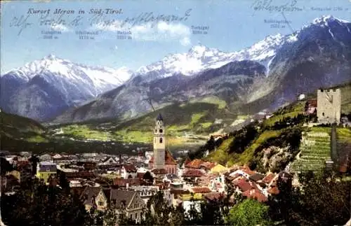 Ak Meran Merano Südtirol, Gesamtansicht