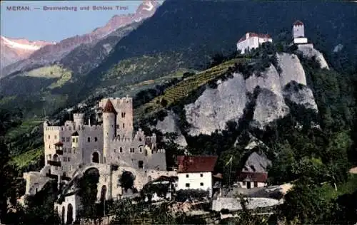 Ak Meran Merano Südtirol, Brunnenburg, Schloss Tirol