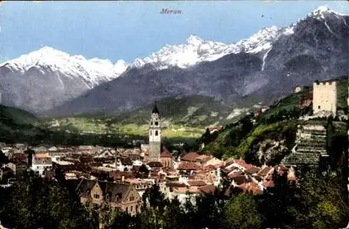 Ak Meran Merano Südtirol, Gesamtansicht