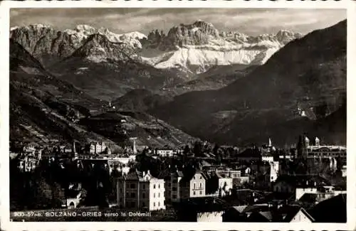 Ak Gries Bozen Bolzano Südtirol, Panorama verso le Dolomiti