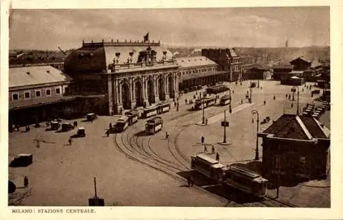 Ak Milano Mailand Lombardia, Hauptbahnhof